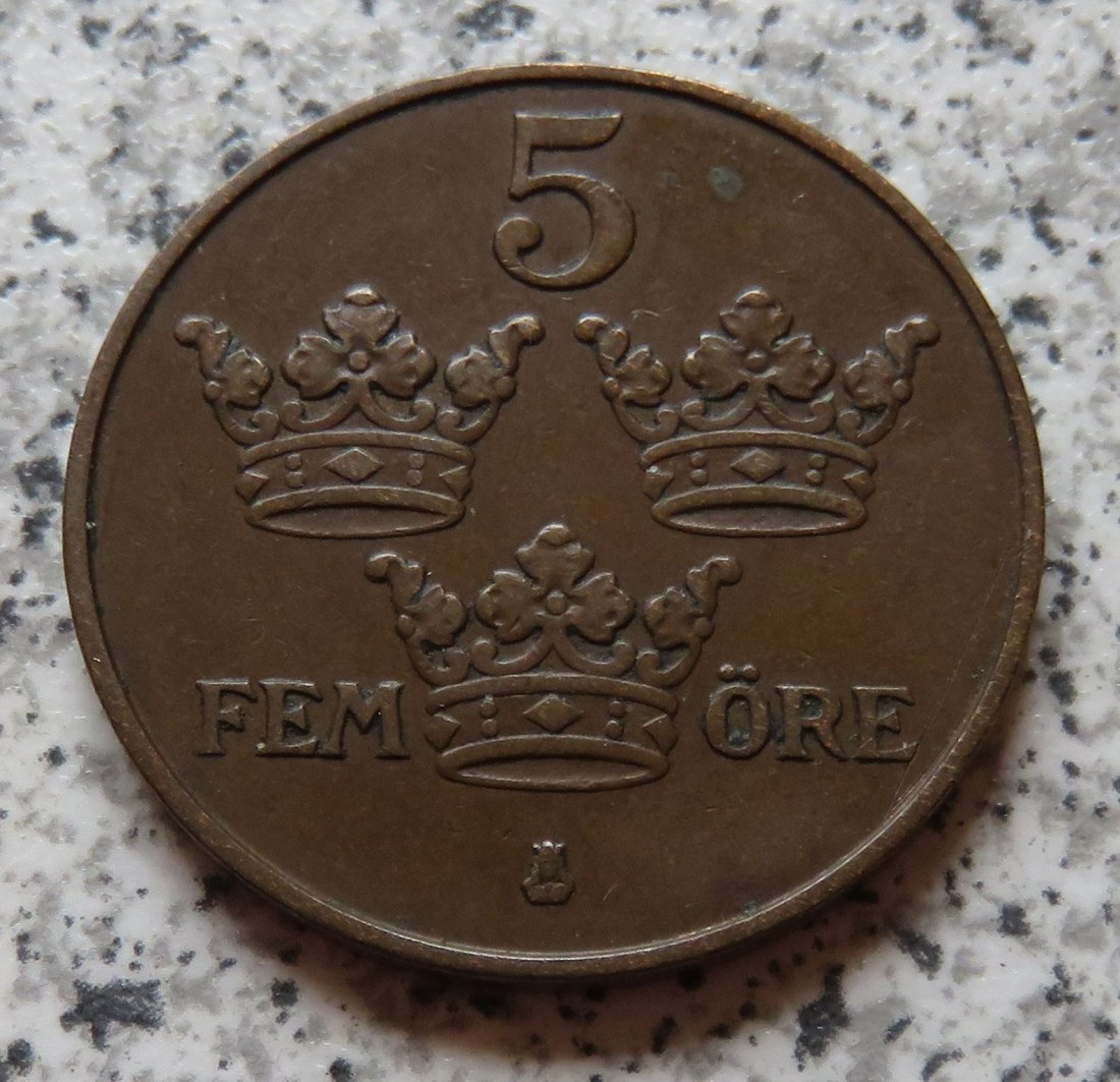  Schweden 5 Öre 1916 (6 über 5)   