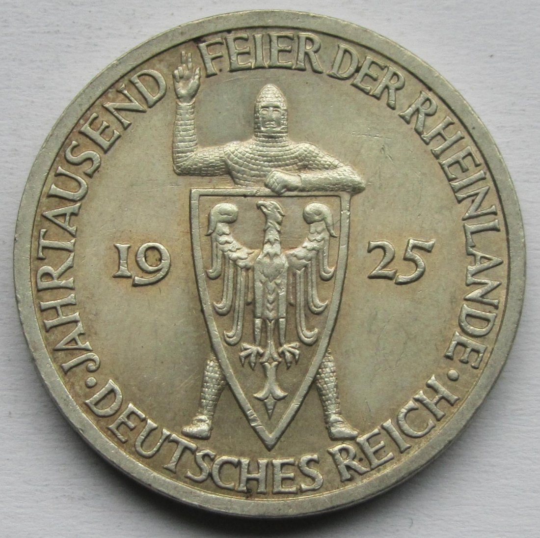  Weimarer Republik: 3 Mark Rheinlande (Jaeger 321), 1925 A   