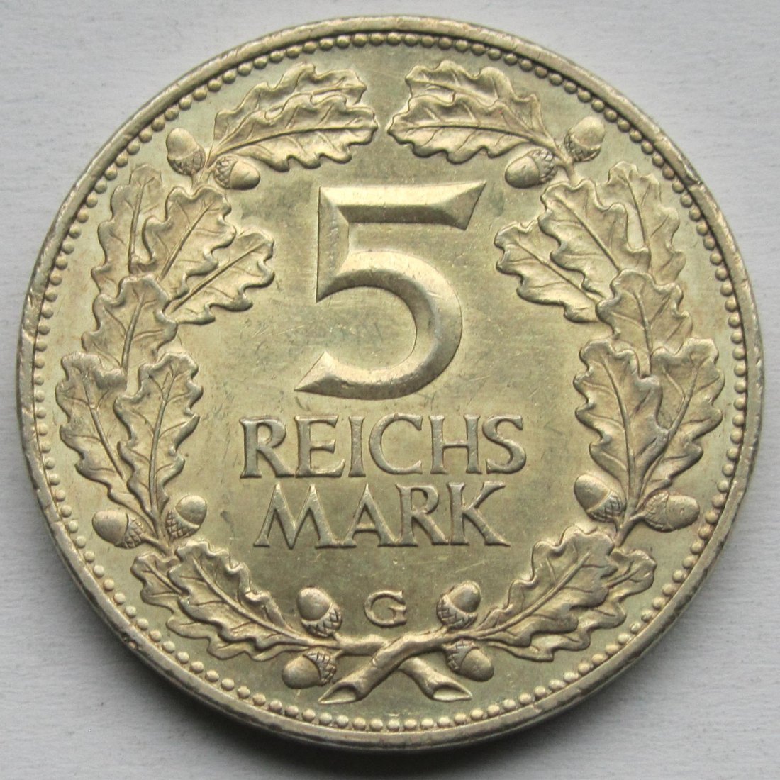  Weimarer Republik: 5 Mark Rheinlande (Jaeger 322), 1925 G   