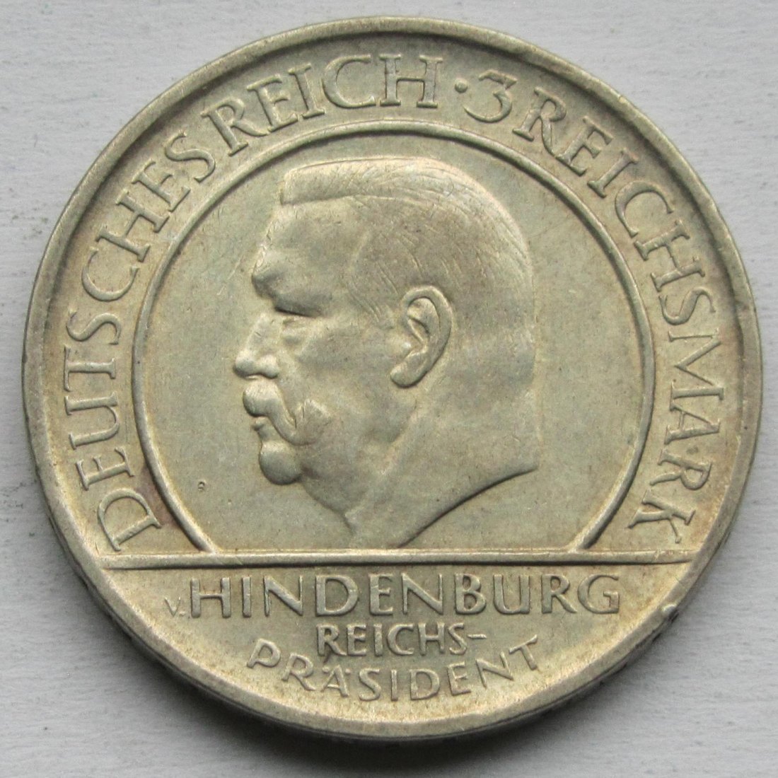  Weimarer Republik: 3 Mark Schwurhand (Jaeger 340), 1929 A   