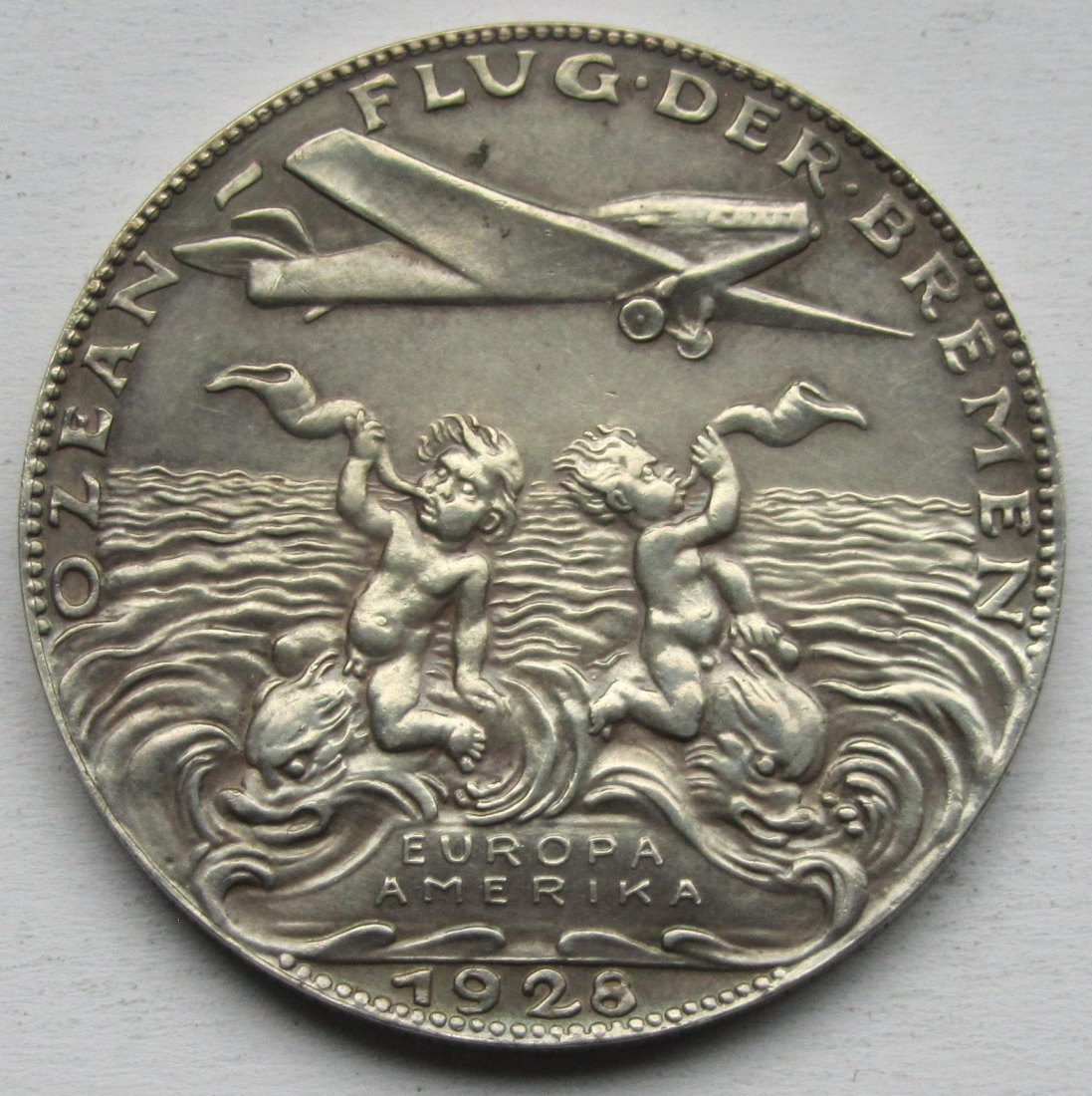  Silbermedaille Ozeanflug der Bremen 1928   