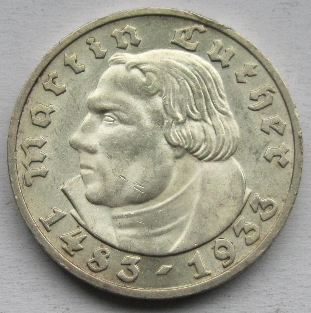  Deutsches Reich: 5 Mark Luther (Jaeger 353), 1933 D   