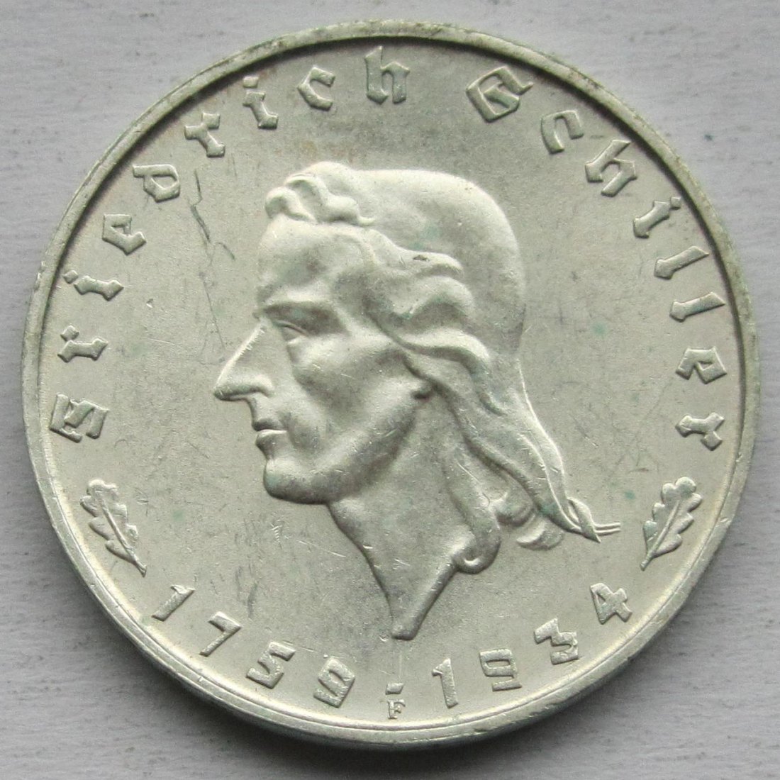  Deutsches Reich: 2 Mark Schiller (Jaeger 358), 1934   