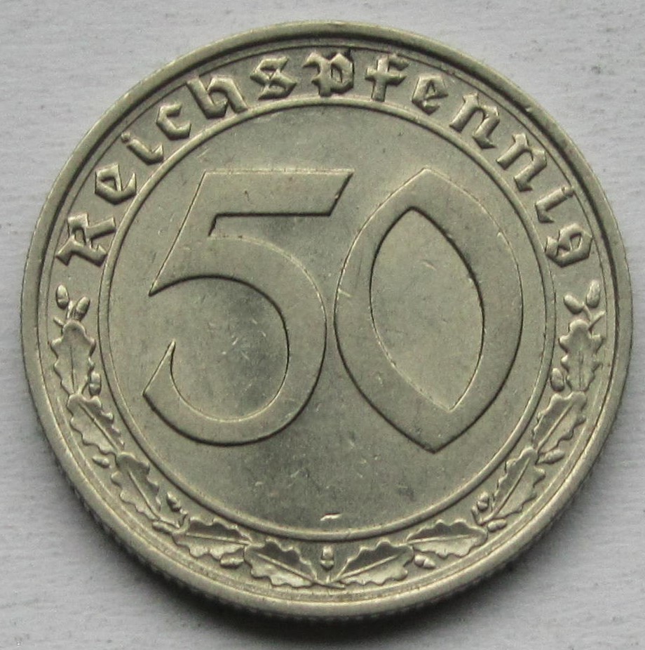  Deutsches Reich: 50 Pfennig 1939 F   