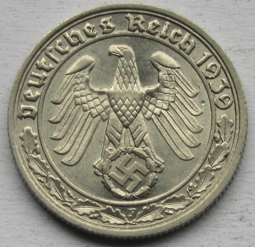  Deutsches Reich: 50 Pfennig 1939 F   