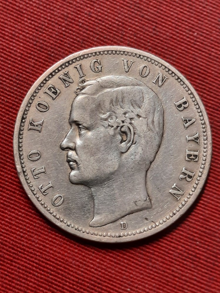 Kaiserreich 5 Mark Bayern 1891 D. Besseres Jahr