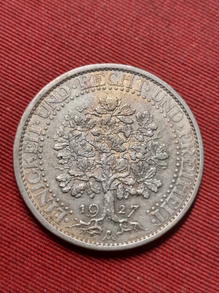 Weimar 5 Mark 1927 A Eichbaum