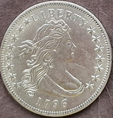  USA,1796, Liberty Dollar Replikat versilbert lose   