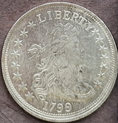  USA,1799, Liberty Dollar Replikat versilbert lose   