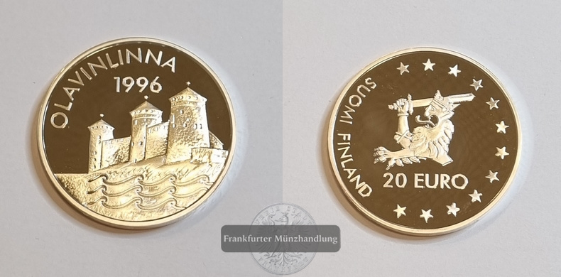  Finnland 1996 20 EURO Olavinlinna FM-Frankfurt Feinsilber: 24,97g   