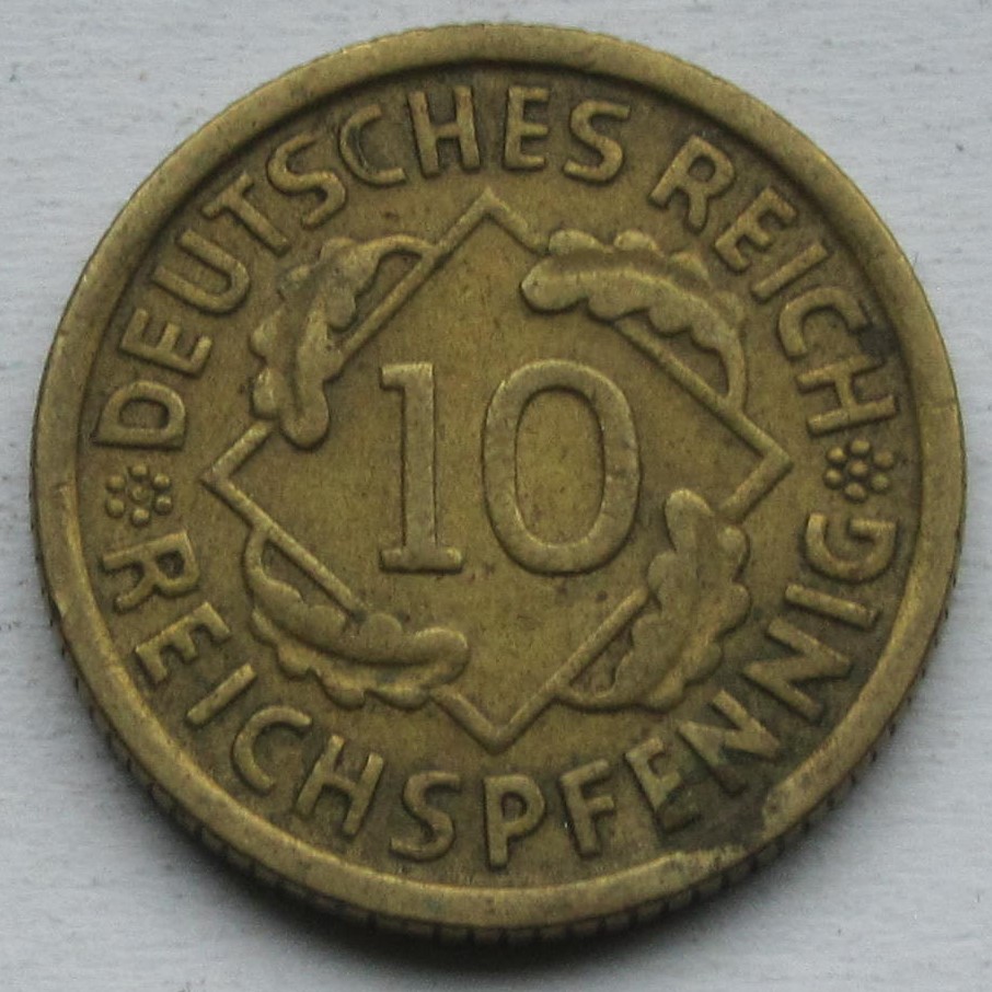  Weimarer Republik: 10 Pfennig 1931 D   