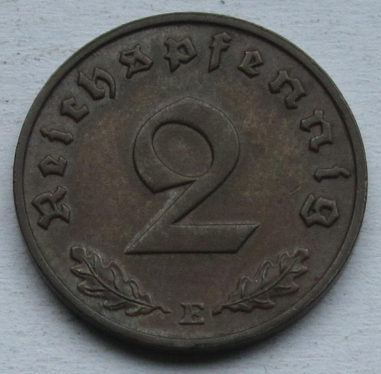  Deutsches Reich: 2 Pfennig 1937 E   