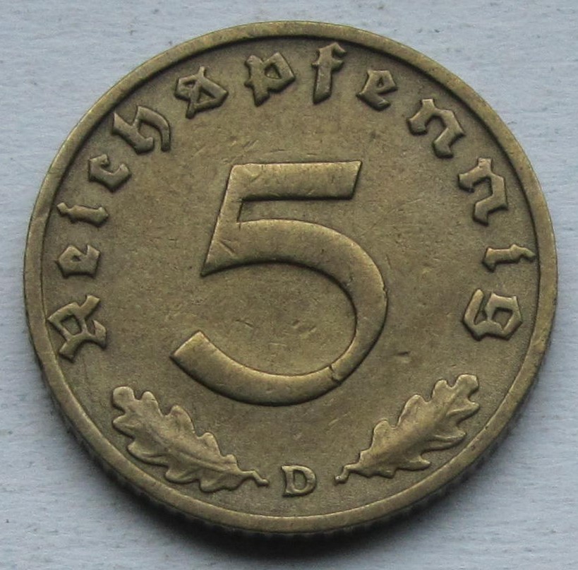  Deutsches Reich: 5 Pfennig 1936 D   