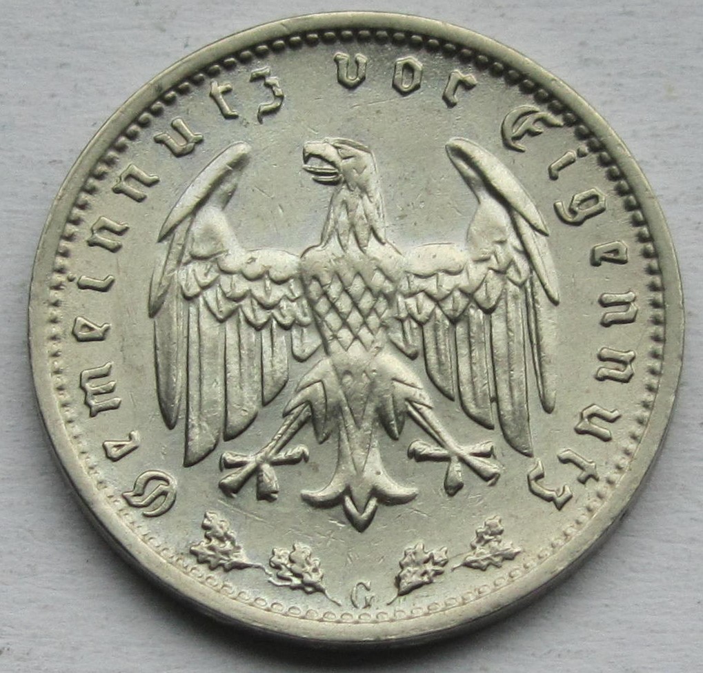  Deutsches Reich: 1 Mark 1938 G   