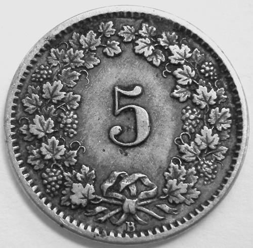  Schweiz 5 Rappen 1877   