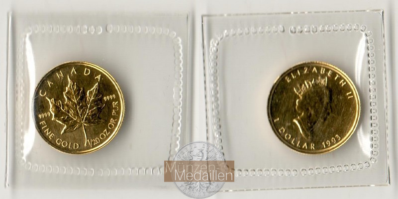 Kanada  1 Dollar MM Frankfurt  Feingold: 1,55g Maple Leaf 1993 