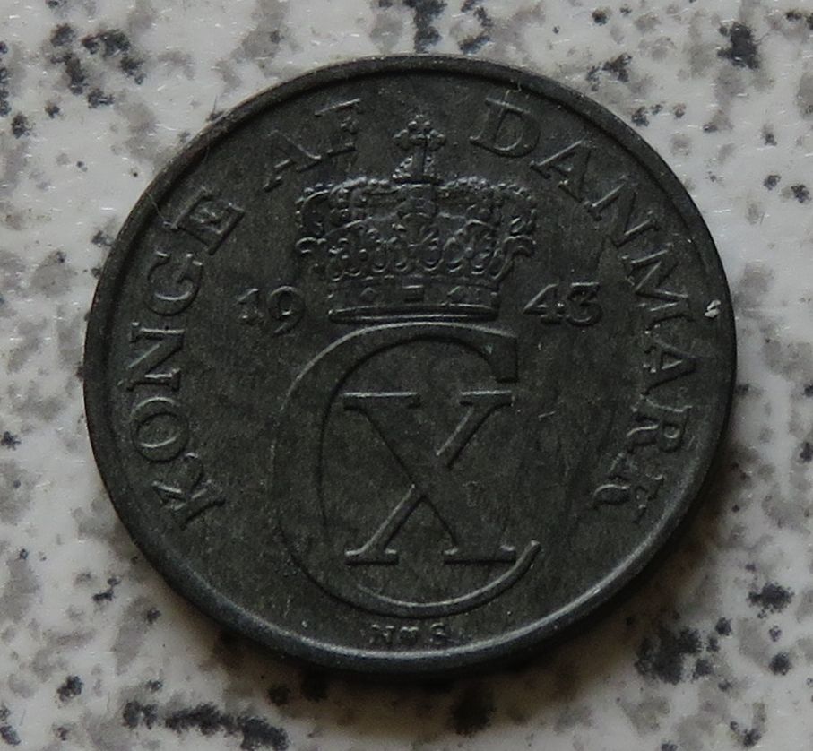  Dänemark 1 Öre 1943 N, besser   