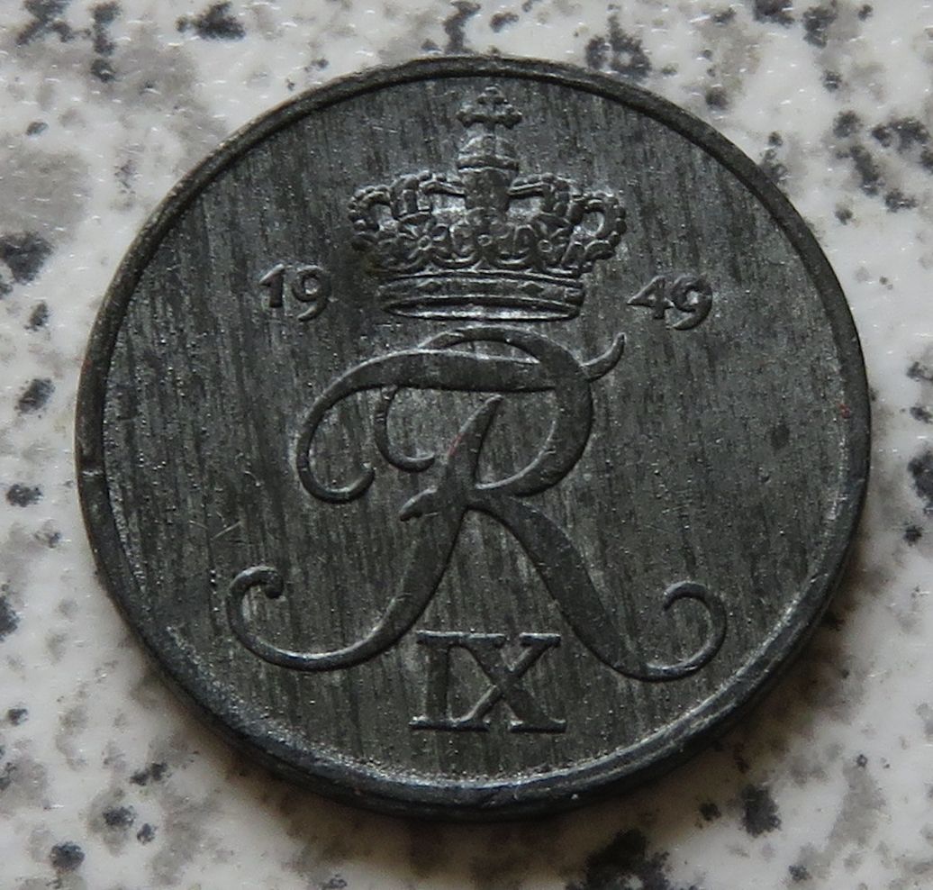  Dänemark 1 Öre 1949 N, besser   