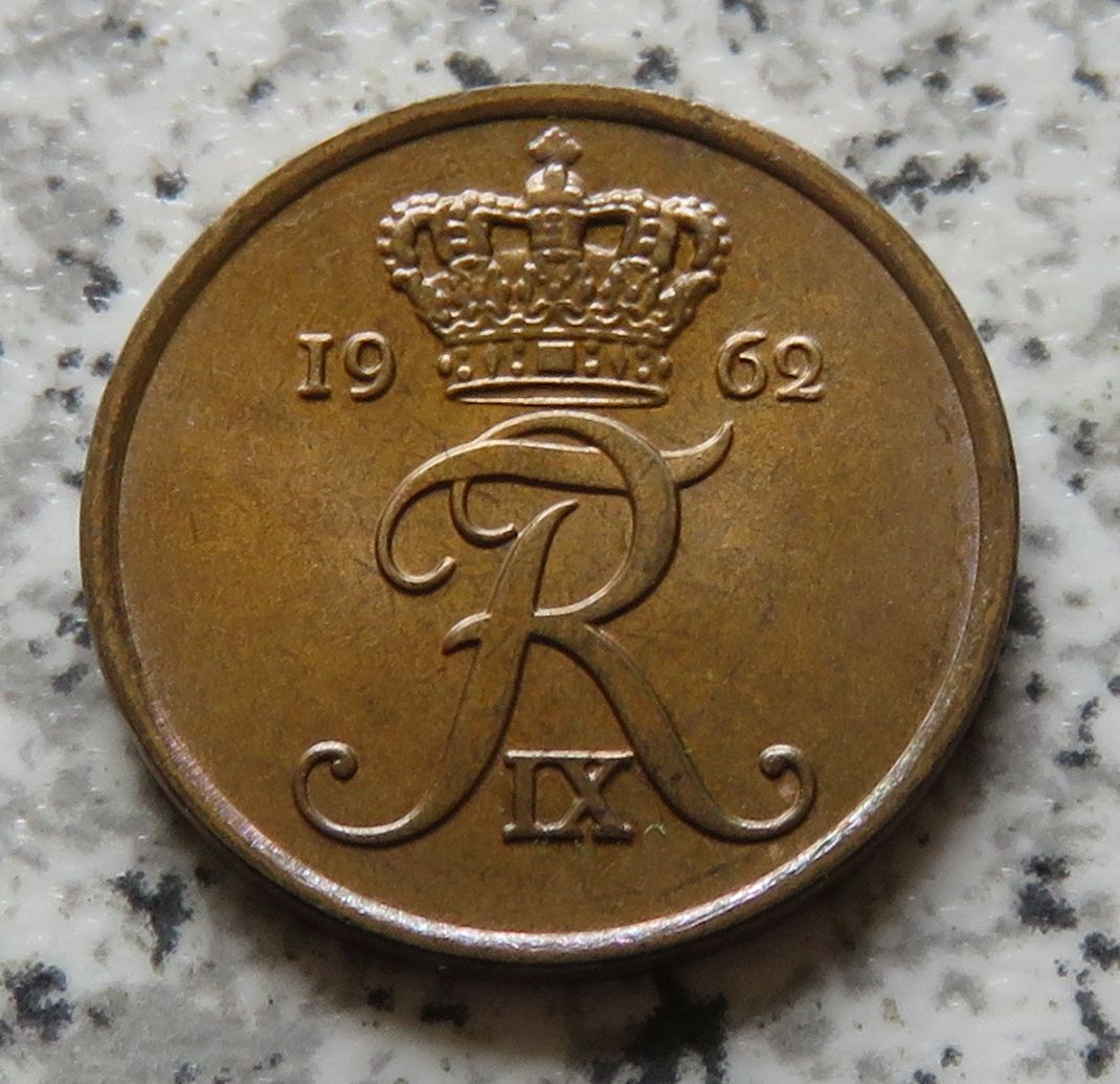  Dänemark 1 Öre 1962, nie in Umlauf gebracht   