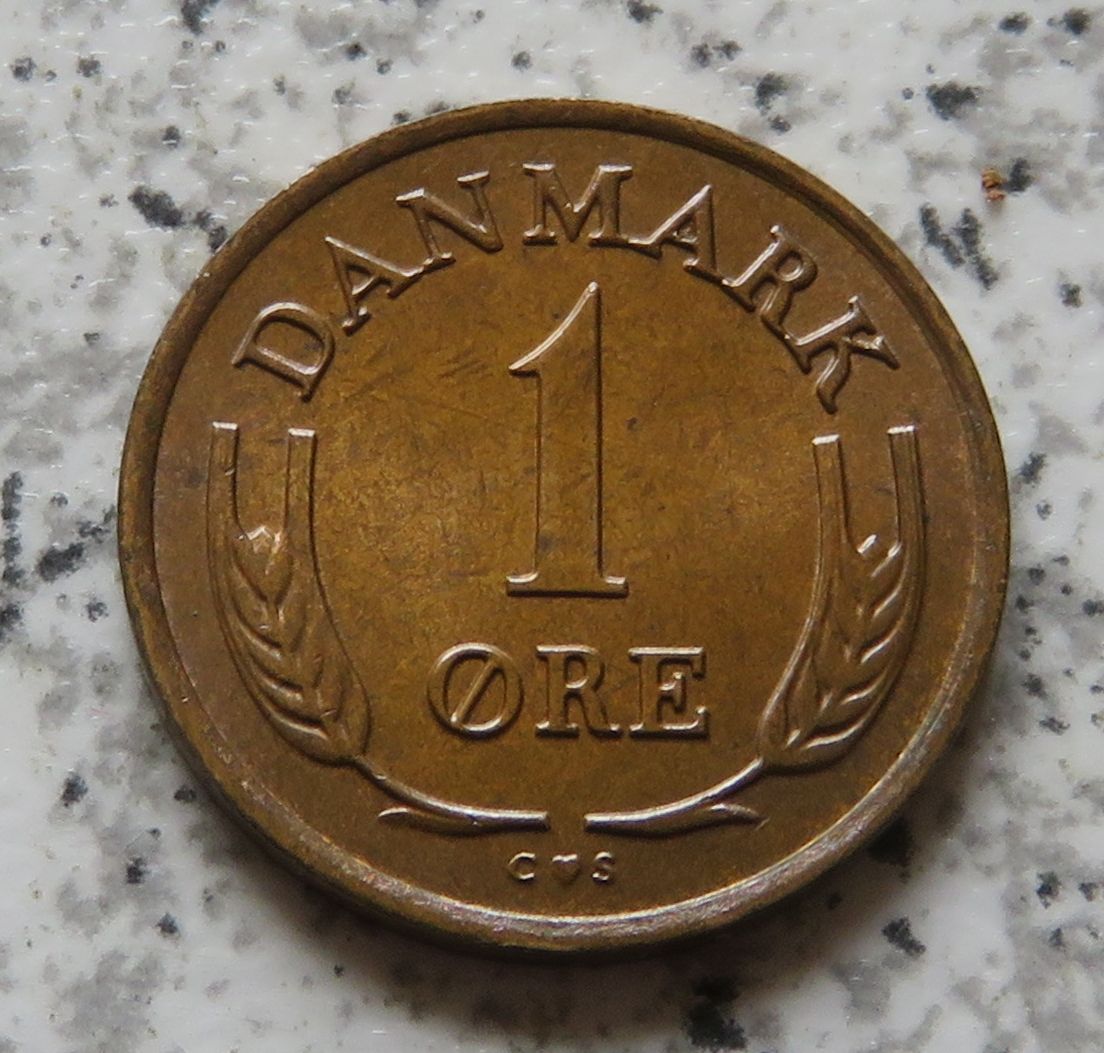  Dänemark 1 Öre 1962, nie in Umlauf gebracht   