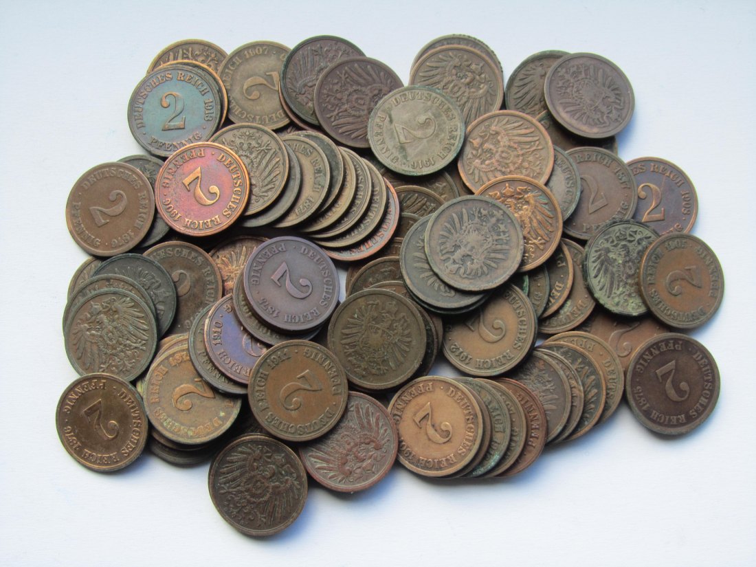  Kaiserreich: 100 x 2 Pfennig (Jaeger 2 + 11)   