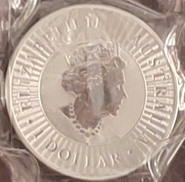  Australien, 1 Dollar, 2022 Elizabeth II Känguru, 1oz 9999 Silber (in Folie)   