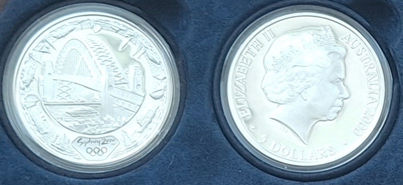  Australien, 5 Dollar, 2000 Elizabeth II Sydney XXVII Olympiade 1oz 999 Silber (gekapselt)   