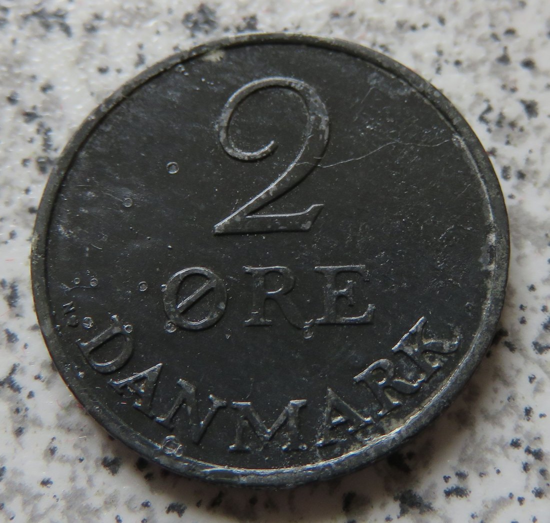  Dänemark 2 Öre 1950 N, zaponiert   