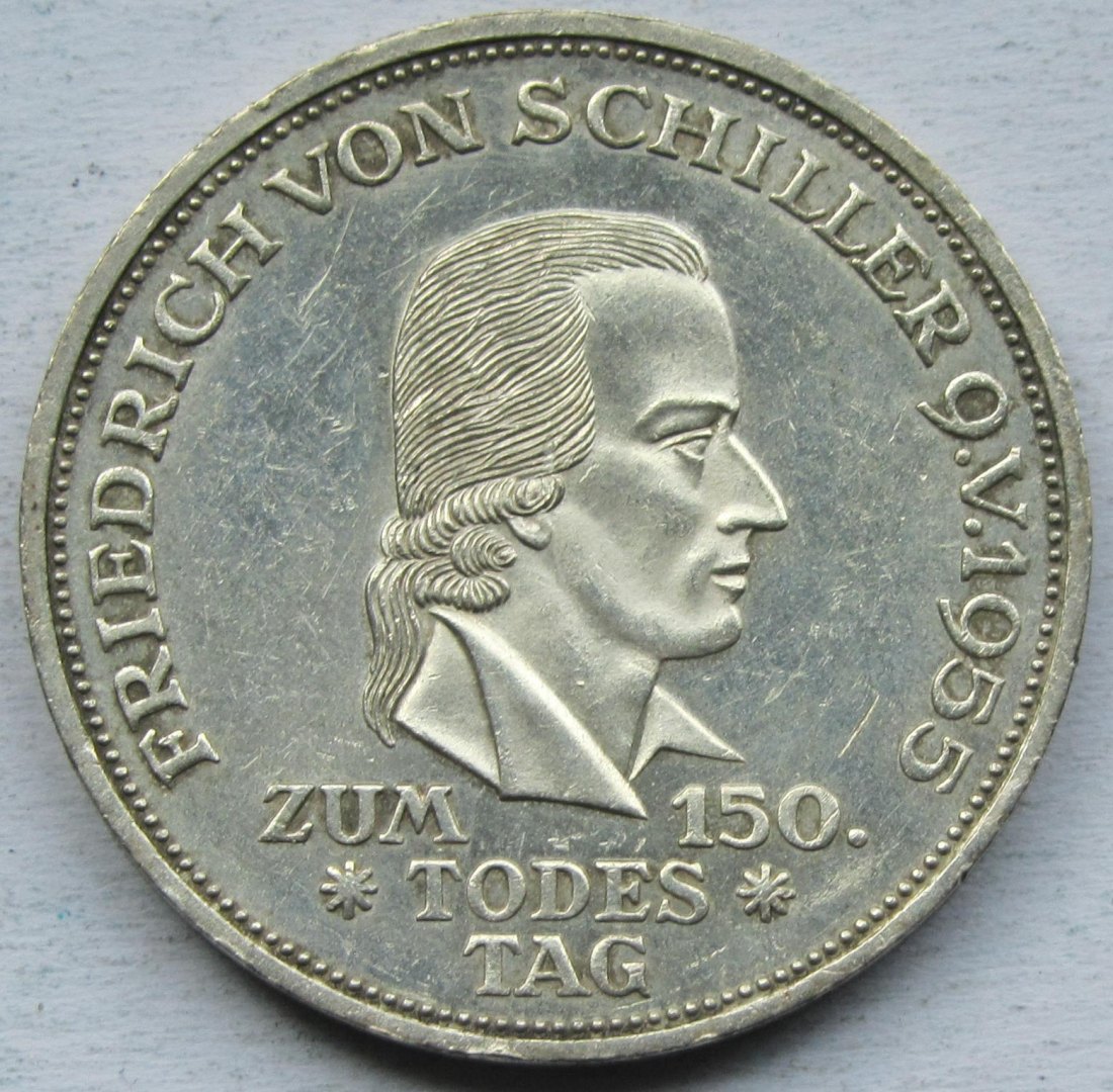  Deutschland: 5 DM Schiller 1955   