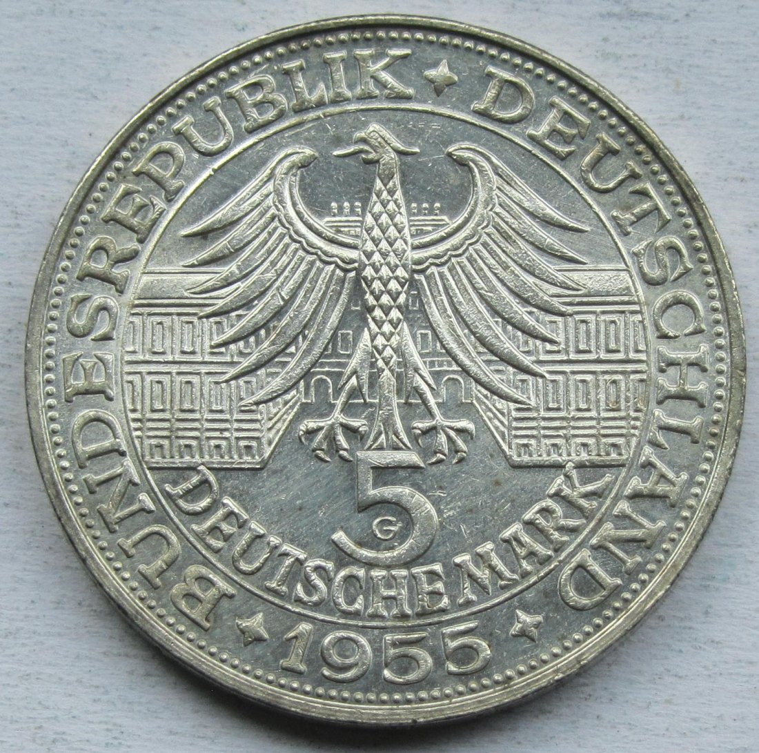  Deutschland: 5 DM Markgraf von Baden 1955   