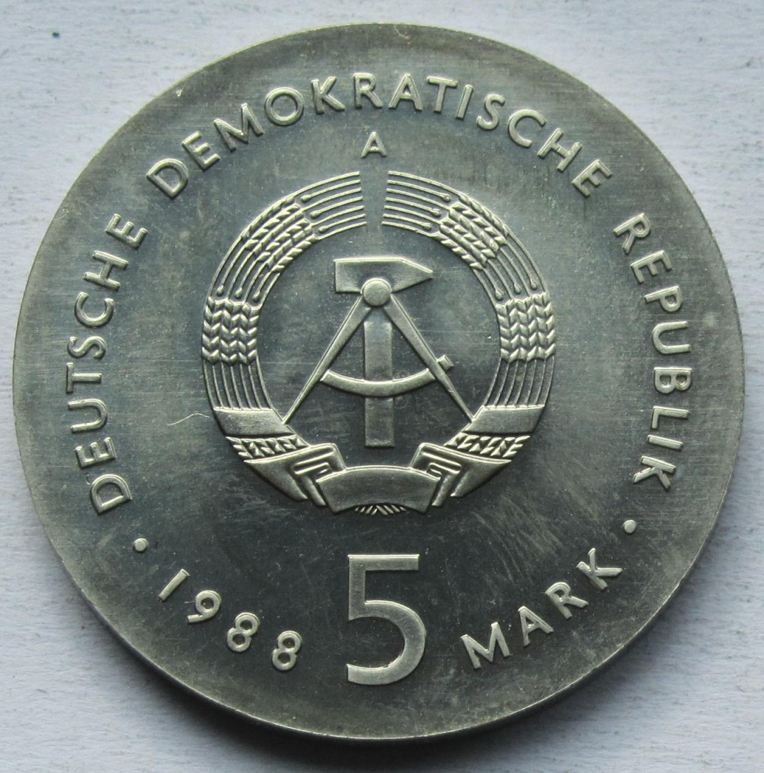  DDR: 5 Mark Barlach 1988   
