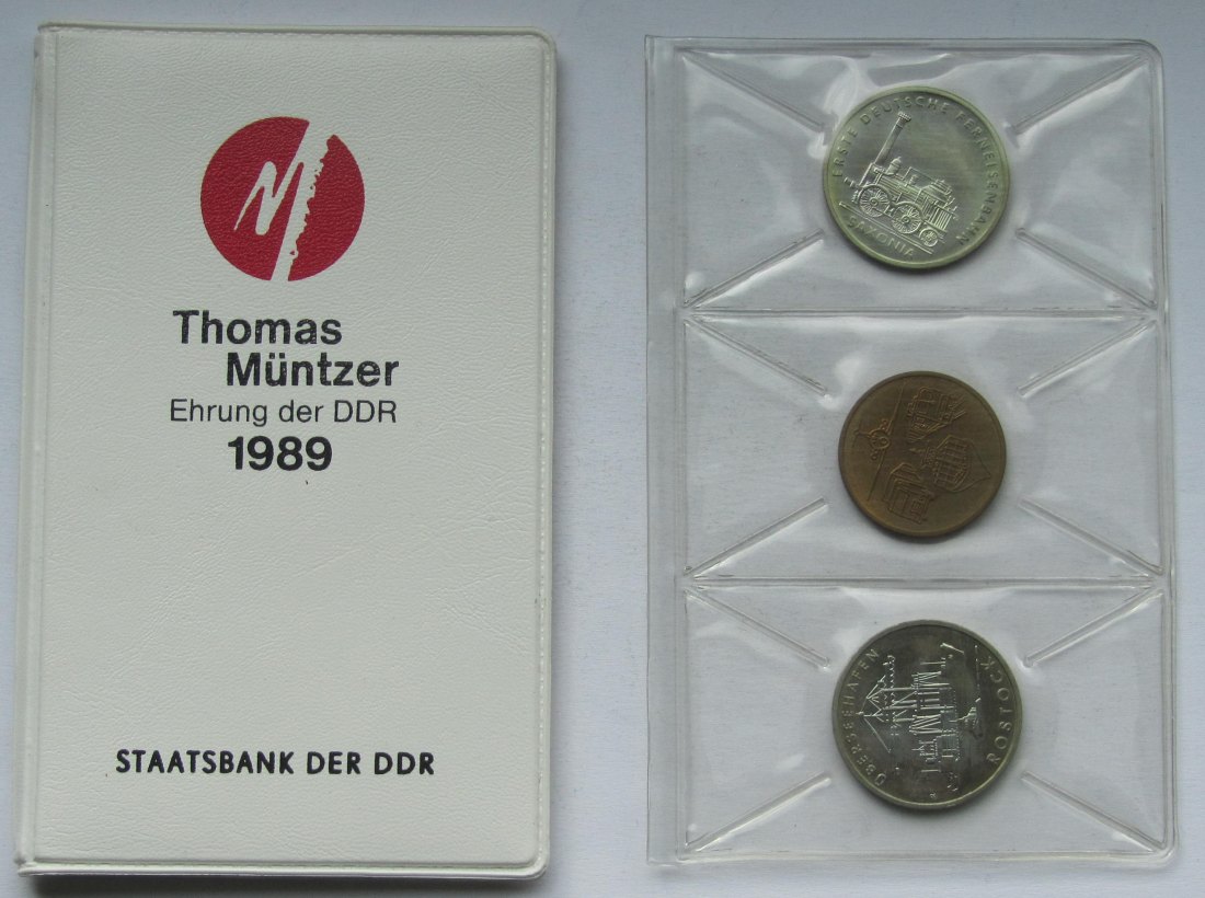  DDR: Blister Thomas Müntzer + Seite aus Verkehrswesen   