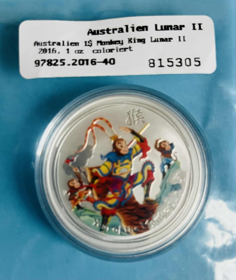  1 Unze Silber Color Lunar 2 Monkey King   