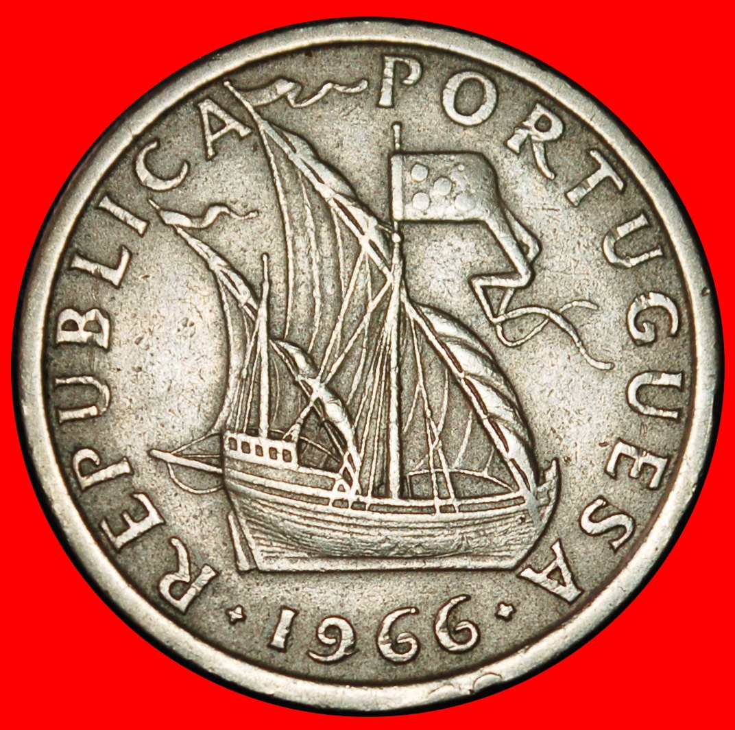 Ⰶ 25 SILVER BEZANTS (1963-1986): PORTUGAL ★ 5 ESCUDOS 1966 SHIP!★LOW START ★ NO RESERVE!