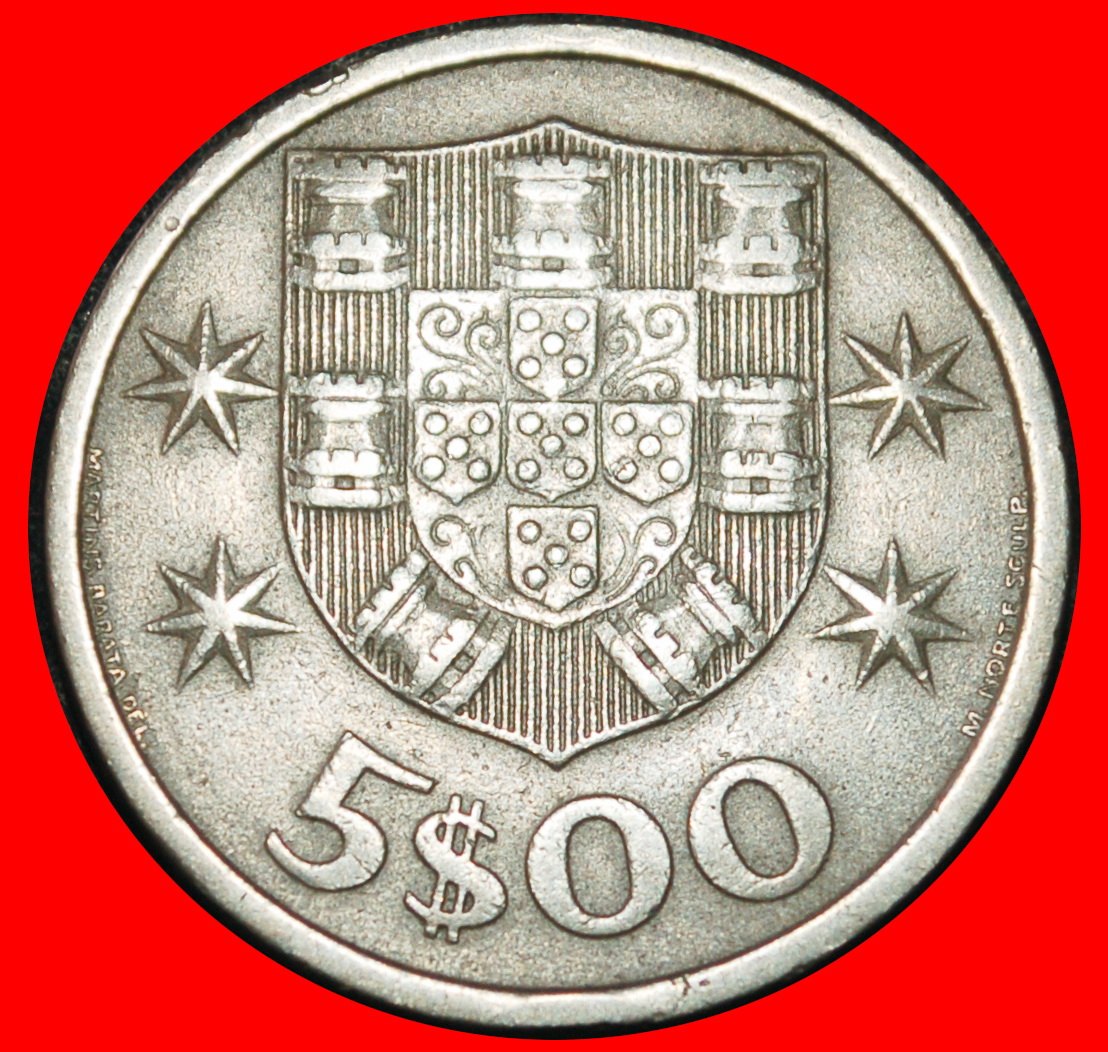  Ⰶ 25 SILVER BEZANTS (1963-1986): PORTUGAL ★ 5 ESCUDOS 1966 SHIP!★LOW START ★ NO RESERVE!   