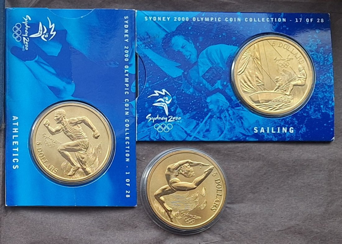  Australien, 3x5 Dollar, 2000 Elizabeth II Sydney Olympic Coin 1+17 von 28 1xlose   
