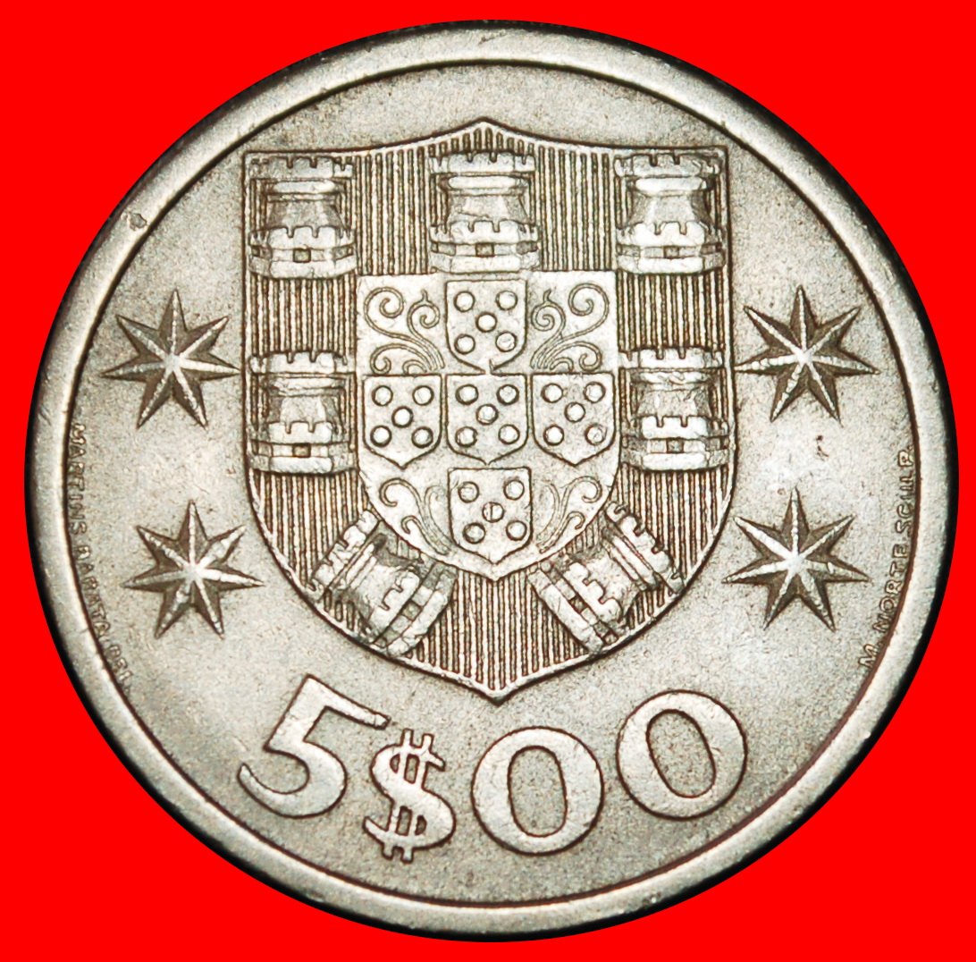  Ⰶ 25 SILVER BEZANTS (1963-1986): PORTUGAL ★ 5 ESCUDOS 1969 SHIP!★LOW START ★ NO RESERVE!   