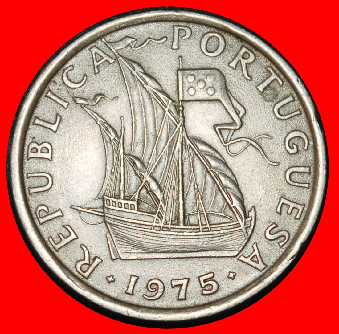 Ⰶ 25 SILVER BEZANTS (1963-1986): PORTUGAL ★ 5 ESCUDOS 1975 SHIP!★LOW START ★ NO RESERVE!