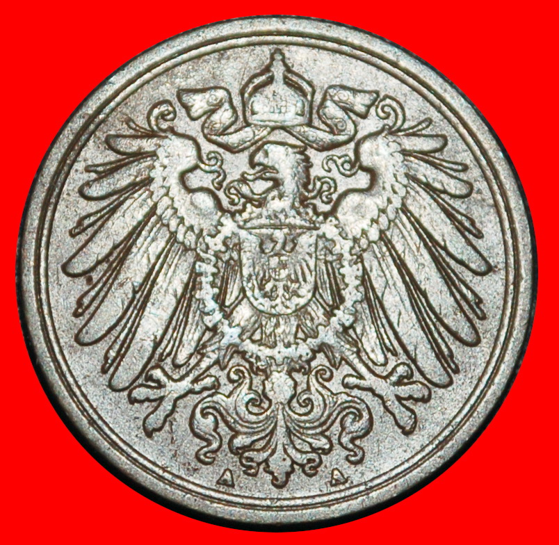  Ⰶ EAGLE (1890-1916): GERMANY ★1 PFENNIG 1909A PRUSSIA! WILLIAM II (1888-1918)★LOW START★ NO RESERVE!   