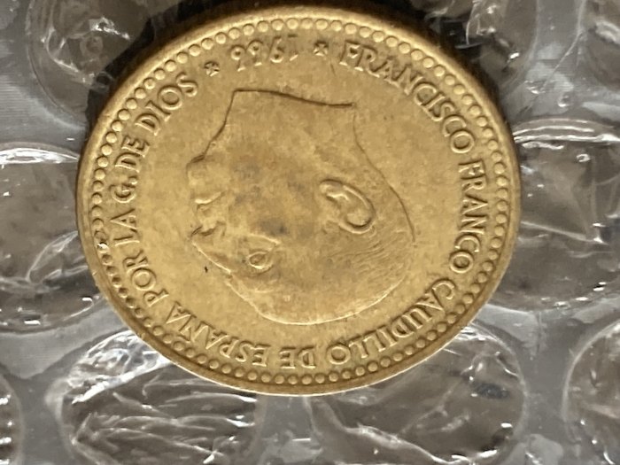  Münze Umlaufmünze Spanien 1 Peseta 1966 im Stern 69   