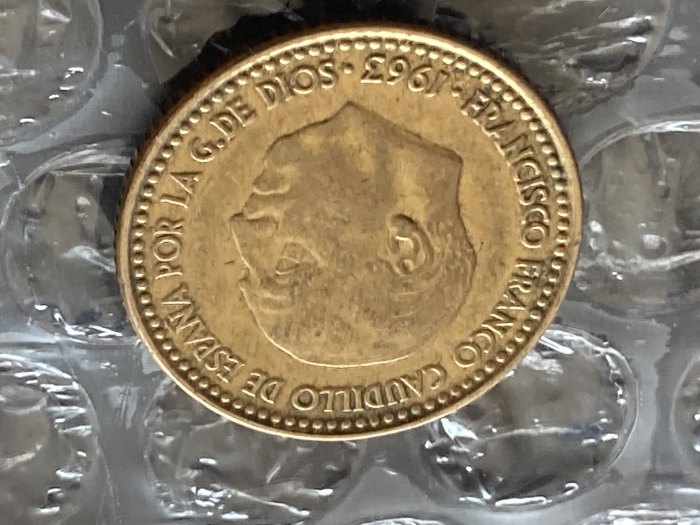  Münze Umlaufmünze Spanien 1 Peseta 1963 im Stern 65   