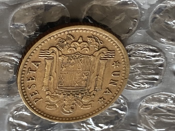  Münze Umlaufmünze Spanien 1 Peseta 1966 im Stern 70   
