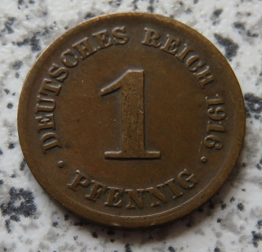  Kaiserreich 1 Pfennig 1916 D   
