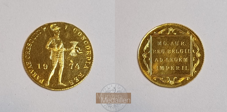 Niederlande Juliana 1949-1980 MM-Frankfurt  Feingold: 3,44g Dukat 1974 