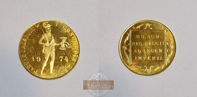 Niederlande Juliana 1949-1980 MM-Frankfurt  Feingold: 3,44g Dukat 1974 
