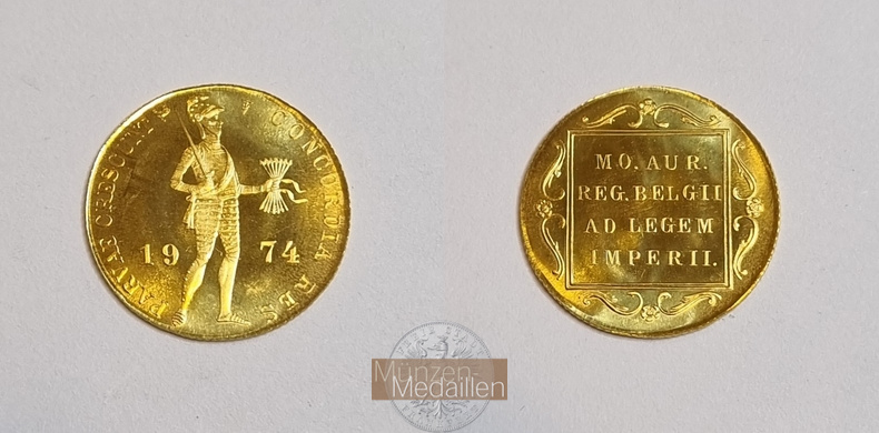 Niederlande Juliana 1949-1980 MM-Frankfurt  Feingold: 3,44g Dukat 1974