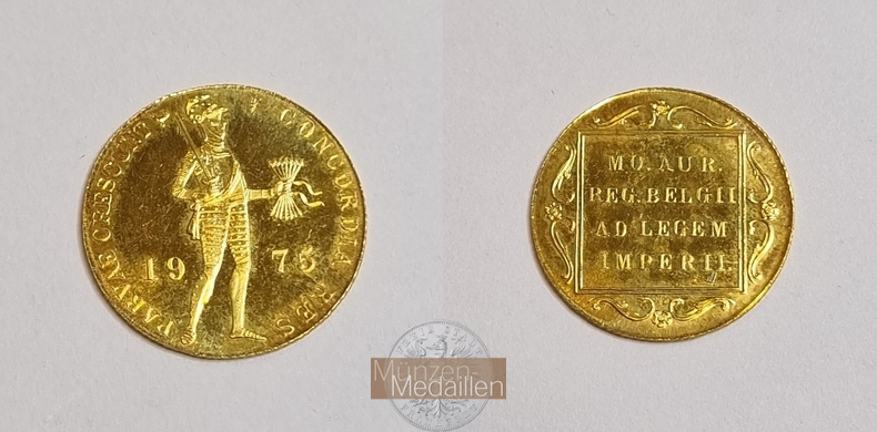 Niederlande Juliana 1949-1980 MM-Frankfurt  Feingold: 3,44g Dukat 1975 