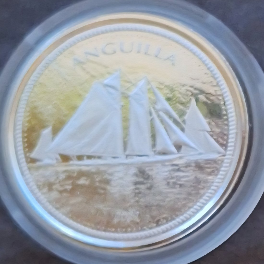 Ost Karibik Anguilla, 2 Dollar, Elizabeth II 2021, 1oz 999er Silber gekapselt   