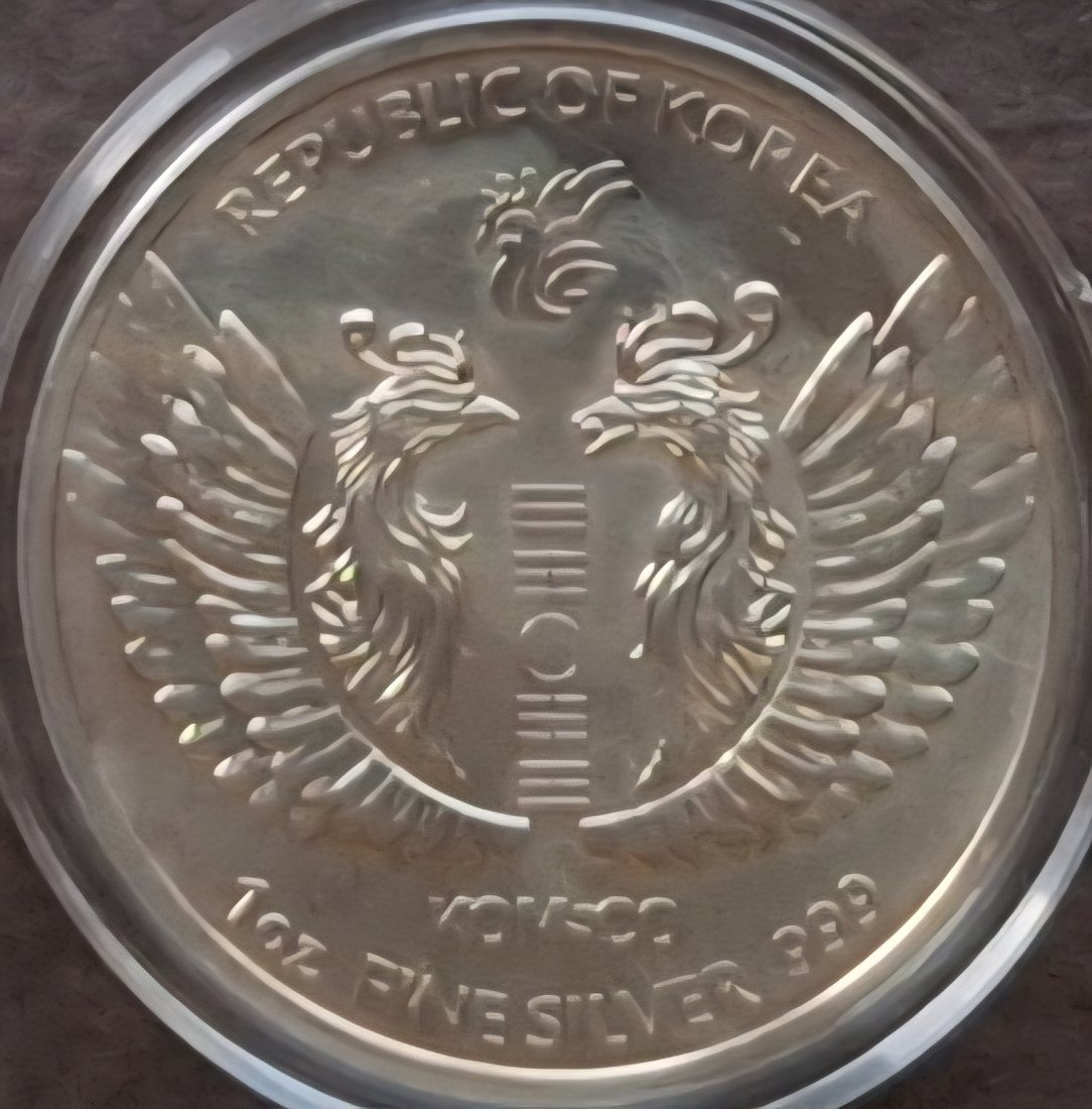  Südkorea, WON,2020 Phönix 1oz 999er Silber gekapselt   
