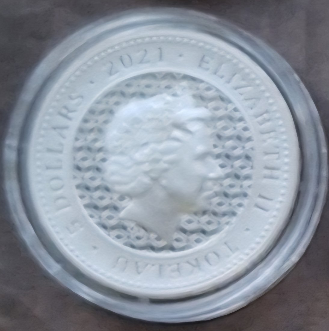  Tokelau, 5 Dollar, 2021, Bulle und Bär 1oz 999,9er Silber gekapselt   